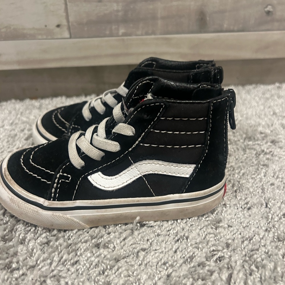 Vans Kids Black and White High-Top Sneakers
